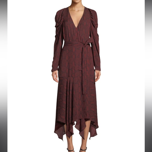 A.L.C. Tianna snakeskin wrap dress 8 - Picture 1 of 4